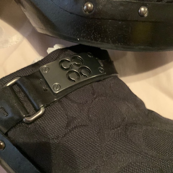 COACH clogs black size: 10 in good worn condition with signs of wear and repair. - Picture 12 of 12